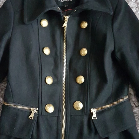 Express military style wool coat size XS - Picture 2 of 8